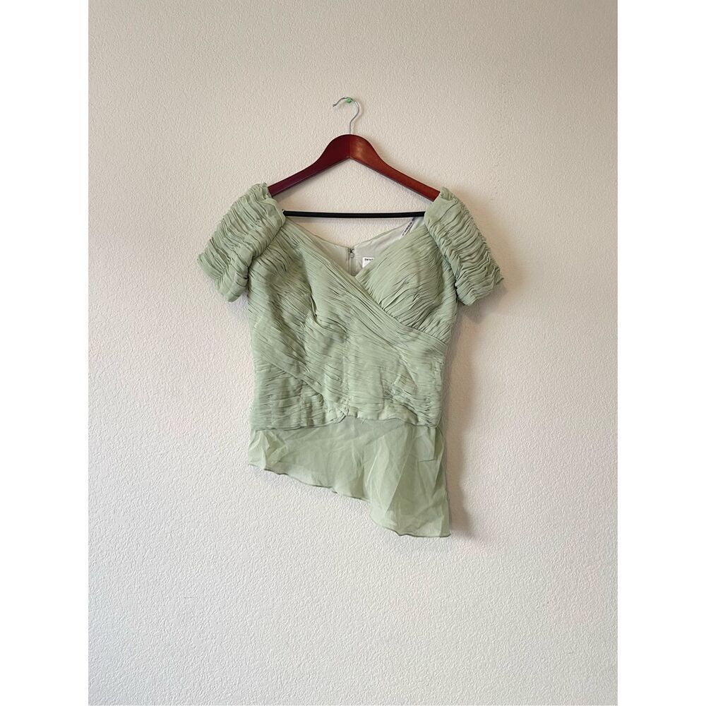 Vintage ruffle peasant style 100% silk blouse‎ size 12